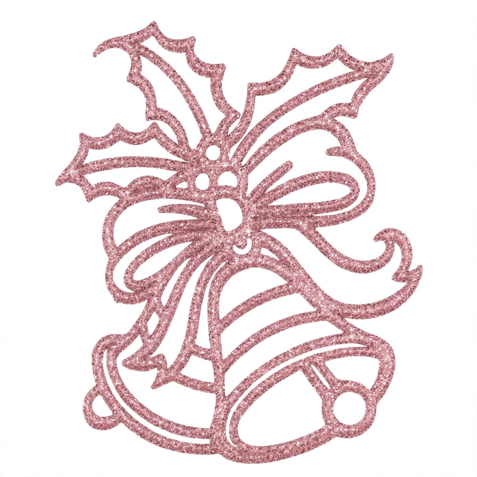 Ciondolo Natalizio Campane e Agrifoglio, Decorazione Albero di Natale Classica, colore Rosa – ornamenti natalizi Merry Worlds, foto 4
